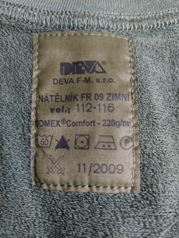 Nátělník se sníženou hořlavostí FR 2009 zimní AČR